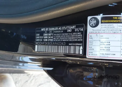 2014 Mercedes-Benz E 350 из США, поврежденный, VIN WDDHF5KB0EA960343